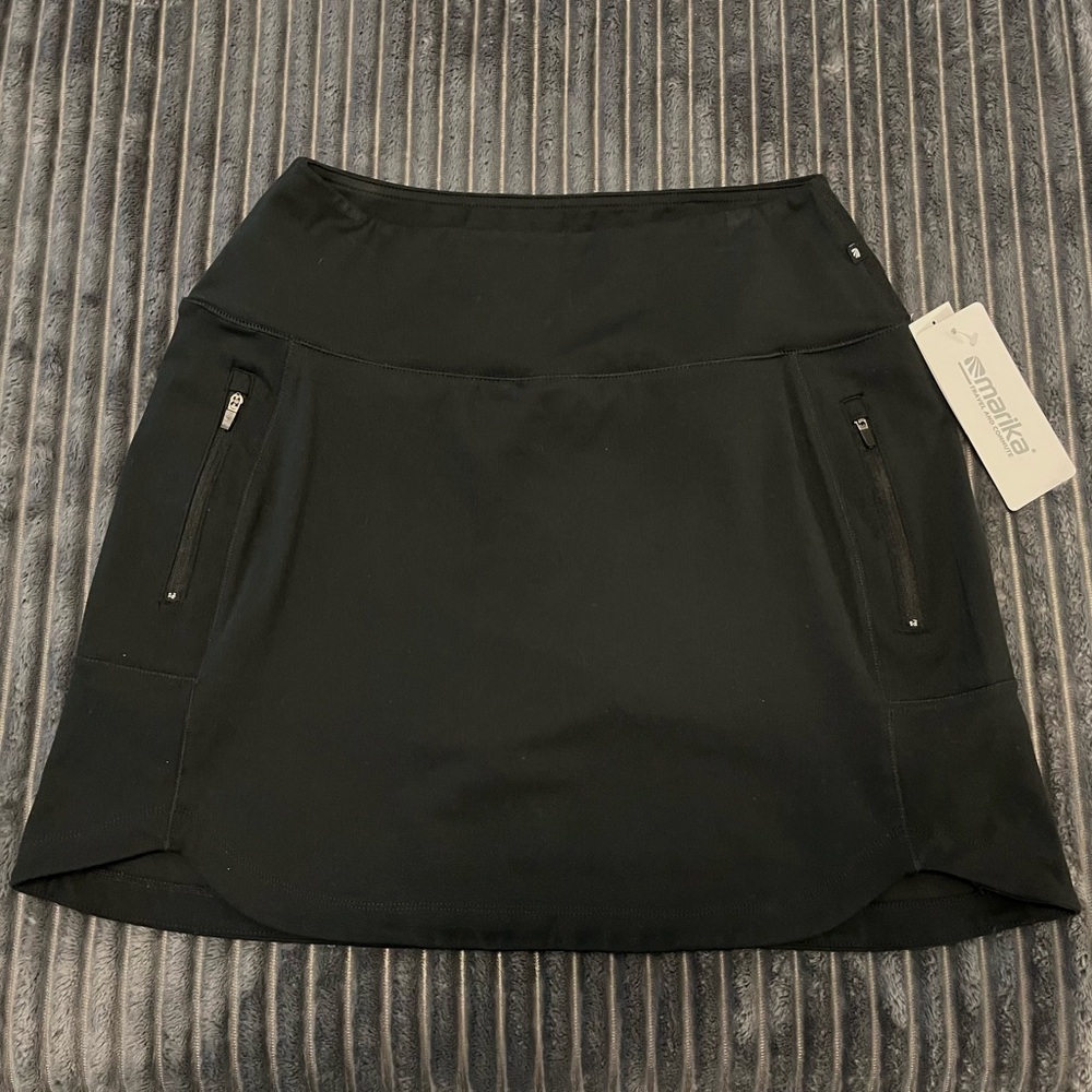 Black Marika Skort with Zipper Pockets